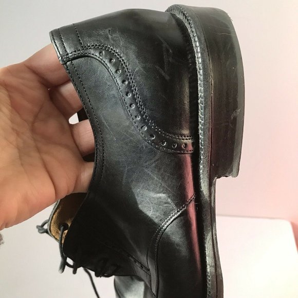 Johnston Murphy Signature Series Black Leather Cap Toe Derby Shoes 10.5 M‎ 13501